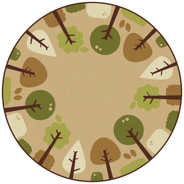 Wall-To-Wall 6 ft. Kidsoft Tranquil Trees, Tan - Round WA2547376 - main